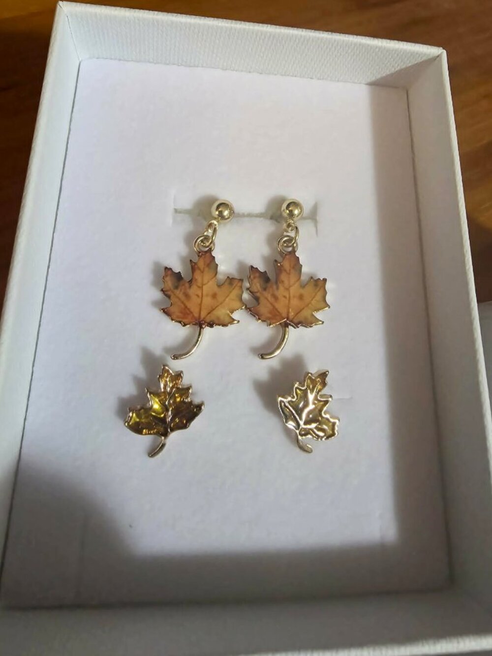 🍁 Gold Maple Leaf Earrings 2 pairs